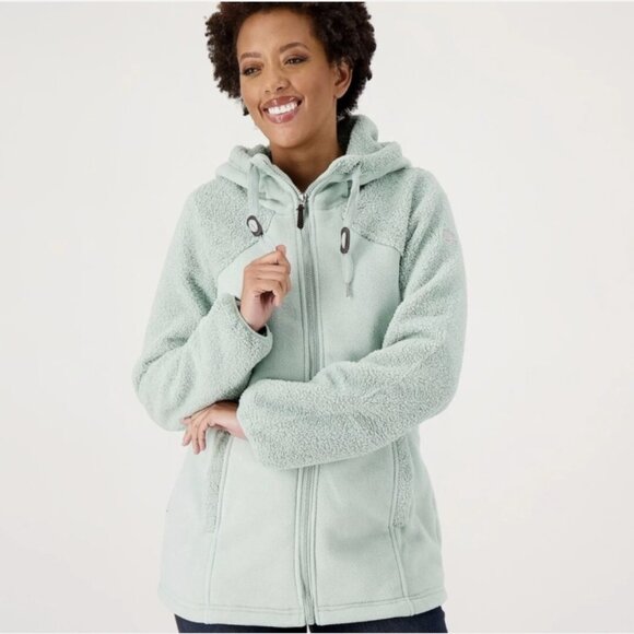 Koolaburra By UGG Bonded Hooded Fleece jacket with cinch waist. - Picture 1 of 6